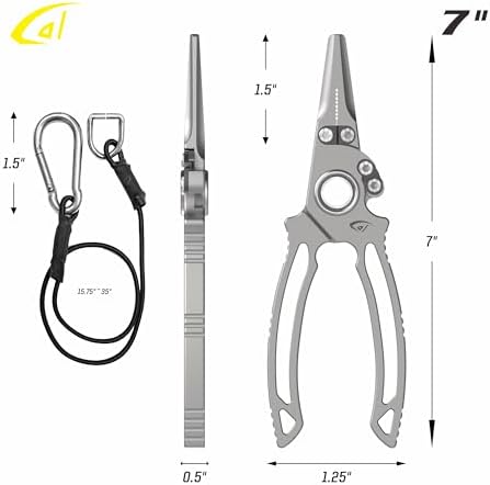 danco 7-Inch Titanium Dual Cutter Fishing Pliers with Sheath and Lanyard - Image 2