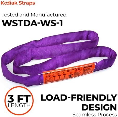 Endless Round Sling Lifting Strap- 10 Feet x 2600 lbs Vertical Capacity - Polyester Lifting Sling Strap, Heavy Duty for Rigging Moving Towing Hoisting- (4Pack)- Kodiak Straps - Image 4