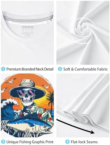 Men's UPF 50+ Sun Fishing Shirt, Long Sleeve UV Protection Tee, Quick Dry Rash Guard for Outdoor Swim Hiking - Image 5