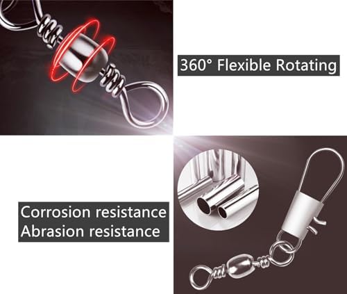 350pcs Fishing Barrel Swivels with Snap Assortment Kit - Image 5