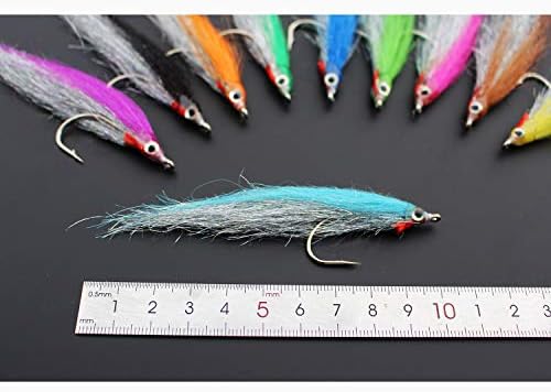 Tigofly 10 pcs 10 Colors 1/0 4cm High Carbon Hook Holo Silver Salmon Trout Sea Bass Steelhead Minnow Fly Fishing Flies Lure Set - Image 3
