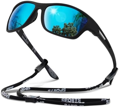 suoso Polarized Sports Sunglasses for Men: UV400 Protection Glasses Wrap Around Goggles for Driving Fishing by suoso