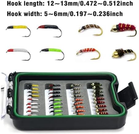 Pack of 36Pcs/Box Trout Fishing Flies Collection Dry Wet Nymph Streamers Fly Assortment with Box Flyfishing Fly Lures - Image 2