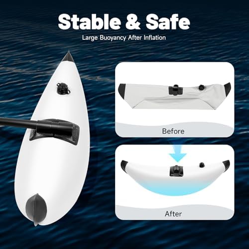 Kayak Float 2X PVC Inflatable Outrigger Kayak Float Tube Stabilizer Kit, Portable Detachable Fishing Boat Float Tube Stabilizers for Fishing Water Skiing Surfing - Image 6