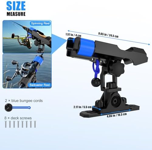 VEXPLO Track Mounted Kayak Rod Holders for Fishing Boat & Canoe 2 Pack - Image 5
