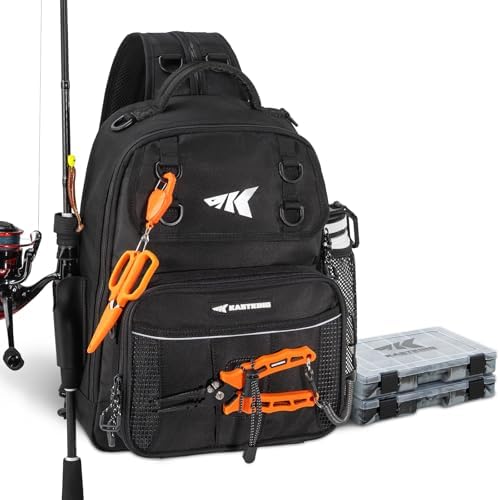 KastKing BaitSpace Fishing Sling Bag, Fishing Backpack with Rod Holder by KastKing
