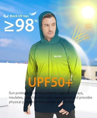 Men's UPF 50+ Sun Protection Hoodie, Long Sleeve Fishing Shirt - Image 6