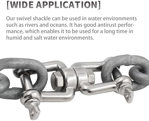 Boat Anchor Swivel Shackle 1/4 inch 5/16 inch 3/8 inch 1/2 inch (4 Size) Jaw - Jaw Anchor China Swivel Connector 316 Stainless Steel Marine Grade Double Shackle - Image 7