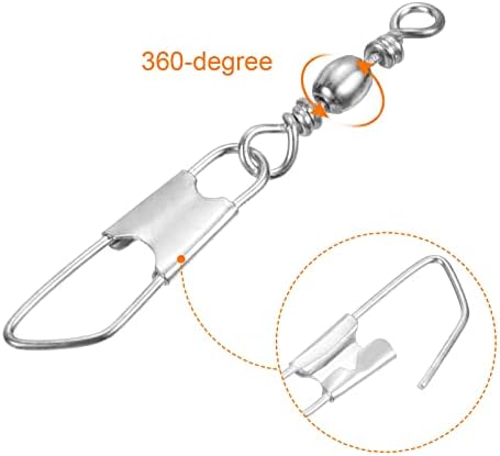 PATIKIL Fishing Barrel Swivel with Safety Snap Carbon Steel - Image 4