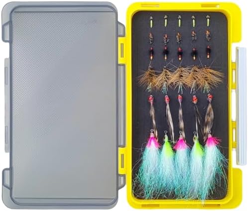 Fly Fishing Flies Kit 31pcs Hand Tied Dry Wet Nymph Lures Carbon Steel Hooks with Box for Trout Bass - Image 3