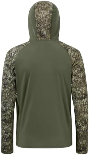 BASSDASH Men’s UPF 50 Performance Fishing Shirt Cooling Hoodie Camo Long Sleeve FS17M - Image 2
