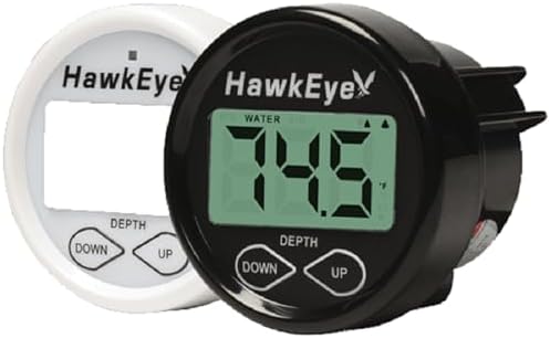 HawkEye DT2BX-TM In-Dash Depth Sounder with Air and Water Temperature (Includes Transom Mount Transducer) by HawkEyeElectronics