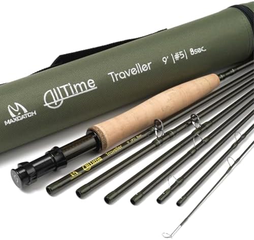 M MAXIMUMCATCH Maxcatch Alltime Travel Fly Fishing Rod-Ultra Compact for Backpacking 8-Piece 9ft with Rod Tube (Size: 5/6/8wt) by Maxcatch