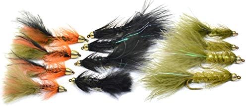 Wooly Bugger Streamer Assortments Tied on Mustad Signature Fly Hooks use for Trout and More by RegionFishing