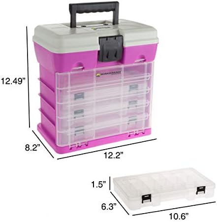 Storage Tool Box Organizer - Utility Box with 4 Drawers and 19 Compartments for Camping Supplies and Fishing Tackle by Wakeman Outdoors - Image 6