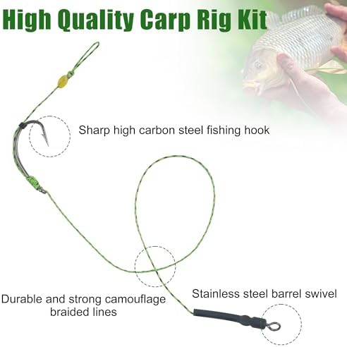 43pcs/152pcs Carp Fishing Hair Rigs Baits Carp Rigs Kit Corn Fishing Beads Boilie Bait Stops Dumbell Stoppers and Stringer Needle Fishing Equipment - Image 4
