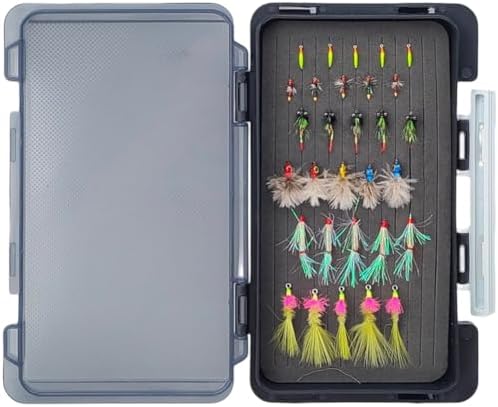 Fly Fishing Flies Kit 31pcs Hand Tied Dry Wet Nymph Lures Carbon Steel Hooks with Box for Trout Bass - Image 5