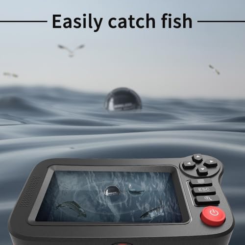 Handheld Fish Finder Portable Fishing Kayak Fishfinder Fish Depth Finder Fishing Gear with Sonar Transducer and LCD Display - Image 4