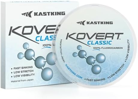 KastKing Kovert 100% Fluorocarbon Fishing Line - Clear Fishing Leader by KastKing