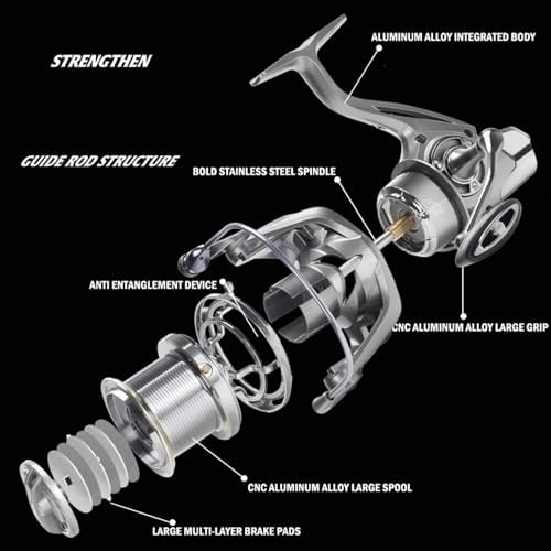 Heavy Duty Spinning Reel Metal Body with CNC Machined Spool 55LB Max Drag 8/10+1 BB Ultra Smooth 4.1/4.6/4.8:1 High Speed Gear Ratio Saltwater Freshwater Fishing Reel for 8000 to 16000 Series - Image 5