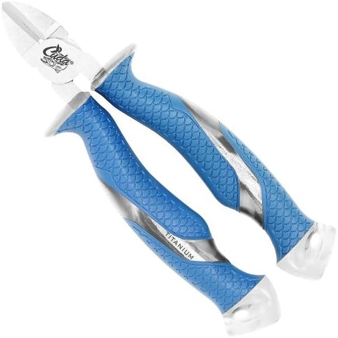 CUDA 6.75" Diagonal Wire Cutters | Durable Steel Titanium Bonded Fishing Wire, Mono & Fluorocarbon Cutter with Non-slip Cuda Grips | For Saltwater & Freshwater Use by Cuda