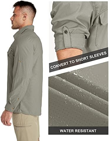 33,000ft Men's Long Sleeve Sun Protection Shirt UPF 50+ UV Quick Dry Cooling Fishing Shirts for Travel Safari Camping Hiking - Image 3