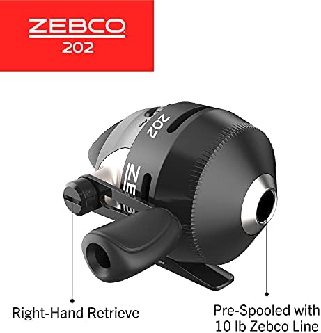 Zebco 202 Spincast Fishing Reel, Right-Hand Retrieve, Durable All-Metal Gears, Stainless Steel Pick-up Pin, Pre-Spooled with 10-Pound Zebco Fishing Line, - Image 3