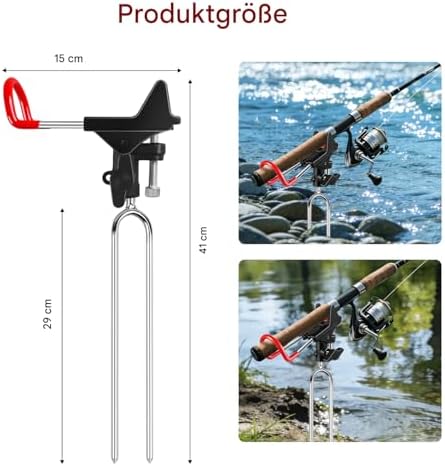 Fishing Rod Holder for Ground 2 Pack,Height Adjustable 22.4-34.3in,360 Degree Adjustable Easy Folder Rod Holder for Ground (Rod Holder -01) - Image 2