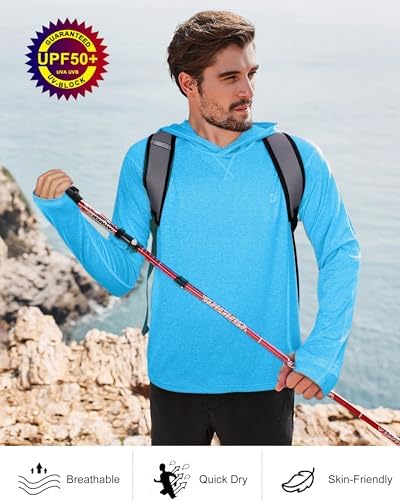 Roadbox Men's UPF 50+ Fishing Shirts, Long Sleeve UV Sun Protection Hoodie - Image 5