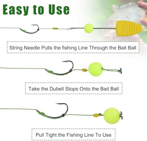 43pcs/152pcs Carp Fishing Hair Rigs Baits Carp Rigs Kit Corn Fishing Beads Boilie Bait Stops Dumbell Stoppers and Stringer Needle Fishing Equipment - Image 6