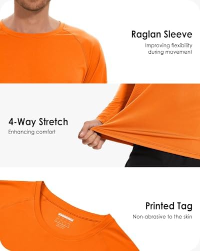 Boladeci Men's UPF 50+ Sun Protection UV SPF Shirts Long Sleeve Lightweight Quick Dry Swim T-Shirts Rash Guard - Image 5