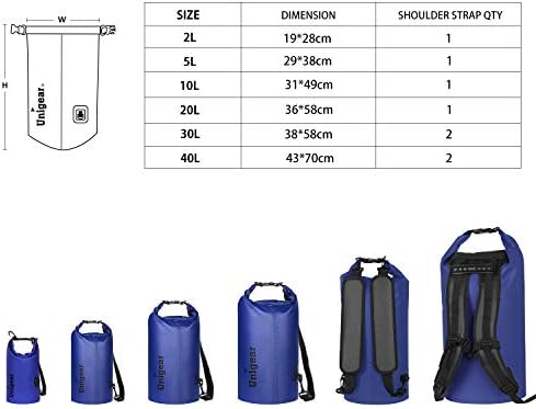 Unigear Floating Waterproof Dry Bag for Kayaking, 2L/5L/10L/20L/30L/40L - Image 6