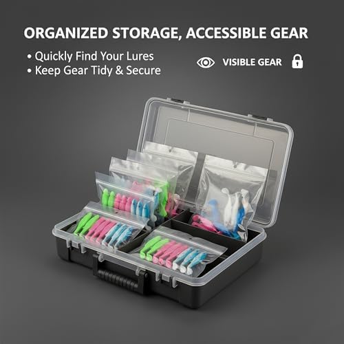 100 Pack Soft Plastic Baits Bags 7.5"x5.5" | Heavy-Duty Clear Lock Zipper Lure Packaging Bags - Leakproof Double-Sealed Zipper Storage for Soft Plastic Lures & Fishing Gear | Multiple Sizes - Image 4