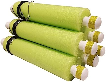 Rhodes Jugs Catfish Noodle Jugs 6 Pack - 7ft Braided line - Kayaking - Made in USA - Ready to Go - Lime Green, Red, Blue, Orange, White & Multicolor - Catfish Rig - Catfish Tackle - Catfish Jug Lines by Unknown