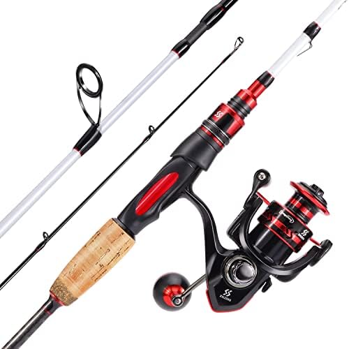 Sougayilang Fishing Pole, 30-Ton Carbon Fiber Fishing Rod and Reel Combo, 2 Pcs Blanks Spinning Reel Combos by Sougayilang