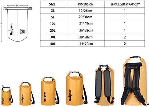 Unigear Floating Waterproof Dry Bag for Kayaking, 2L/5L/10L/20L/30L/40L - Image 3
