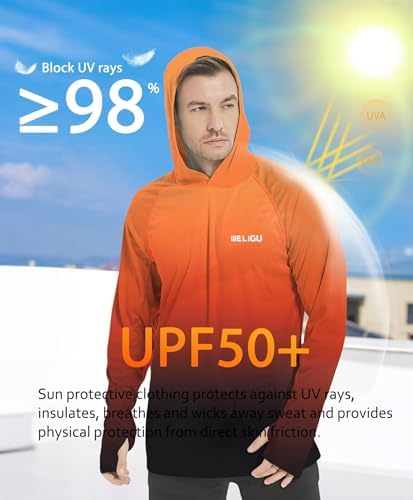 Men's UPF 50+ Sun Protection Hoodie, Long Sleeve Fishing Shirt - Image 5