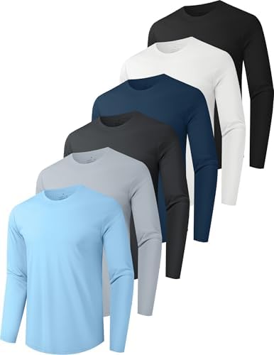 OYGSieg 6/7 Pack Men's Quick Dry Long Sleeve UPF50+ Sun Shirts by OYGSieg