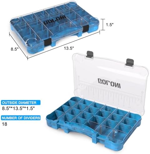 Goloni Fishing Tackle Box,Plastic Clear Fishing Storage Organizer Box With Removable Dividers,3700 Tackle Trays,Storage Lure Box for Lures 4 Pack - Image 6