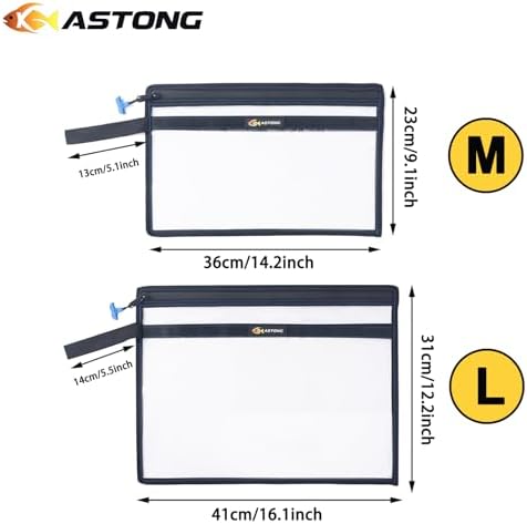2 Layer Water-Proof Fishing Bait PVC Clear Storage Bag BaitShield Tackle Bag Storage for Bait Tackle Lures Soft Plastics and Fishing Gear Large Capacity 2 Size (MAS GIFT-PACKAGED 1M+1L) - Image 2