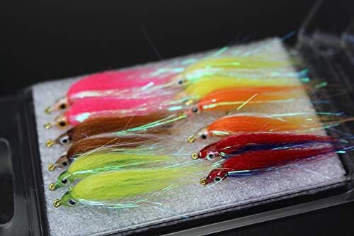 Tigofly 12 pcs 6 Colors Shining Polar Salmon Trout Minnow Fly Fishing Flies by TigoflyFlyFishingFactory