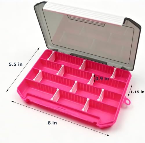 2-Pack Small Fishing Tackle Box, mini fishing lure box with Adjustable Dividers (Pink) - Image 5