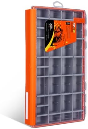 Deluxe Fishing Tackle Box, Waterproof 3600 and 3700 Tackle Trays, Organizer with Removable Dividers, Sealed Lure Box and Terminal Tackle Storage (1, 3700 Orange) by TcakeloxProAnglerSupply
