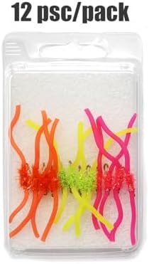 Tigofly 24pcs UV Squirmy Worm Lure Bug San Juan Fly Fishing Flies, Size 8# - Image 4