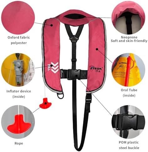 Automatic Inflatable Life Jacket, Preserver PFD for Kids,Life Vest for Kid,Supports Weight up to 160 pounds(YSH725) - Image 2