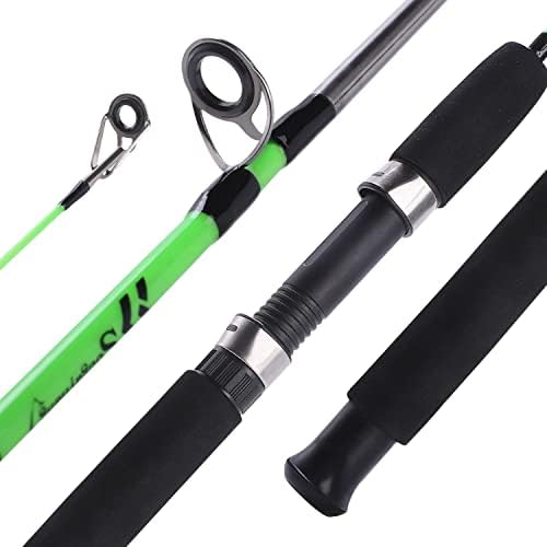 Sougayilang Fishing Rod, 2-Piece Composite Graphite & Glass Blanks Saltwater Trolling Rod Offshore Surf Fishing Pole with Stainless Steel Line Guides for Catfish, Salmon Glass Fiber Spinning Rod - Image 2