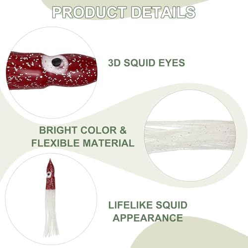 Fishing Squid Skirts, Glow Soft Plastic Trolling Lures Luminous -Fitting for (Bass/Trout/Salmon/Saltwater/Fishing Bait) - Image 3