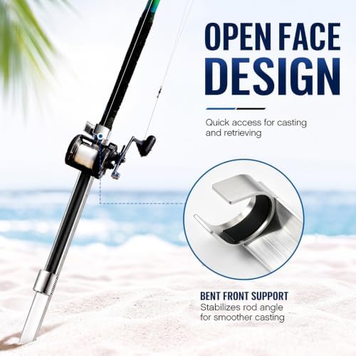 DoubleFill 2 Pack 4 ft Aluminum Open Face Sand Spikes for Surf Fishing - Image 5