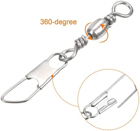 PATIKIL Fishing Barrel Swivel with Safety Snap Carbon Steel - Image 4