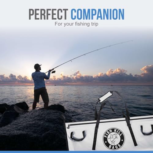 Insulated Fish Cooler Bag - Waterproof Leakproof PVC fishing Kill Bag with Carry Handles - Portable Fishing Cooler heavy bag for Boat & Kayak Use - Image 2